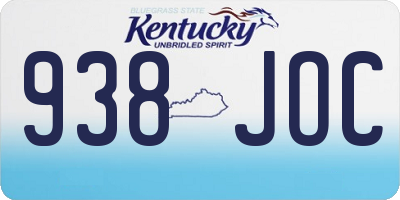 KY license plate 938JOC