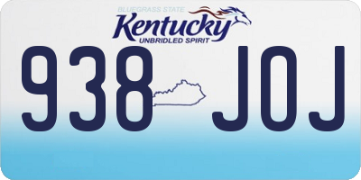 KY license plate 938JOJ