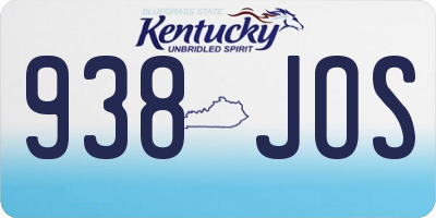 KY license plate 938JOS