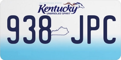 KY license plate 938JPC