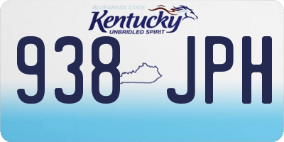 KY license plate 938JPH