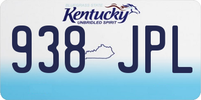 KY license plate 938JPL