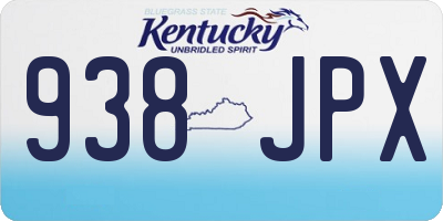KY license plate 938JPX