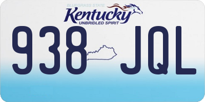 KY license plate 938JQL