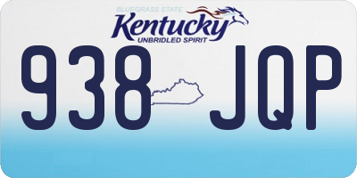 KY license plate 938JQP