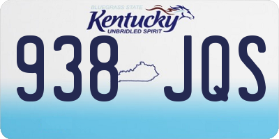 KY license plate 938JQS