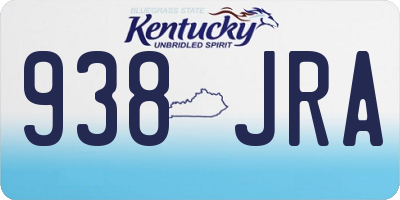 KY license plate 938JRA