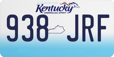 KY license plate 938JRF