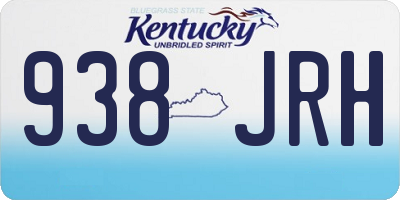 KY license plate 938JRH