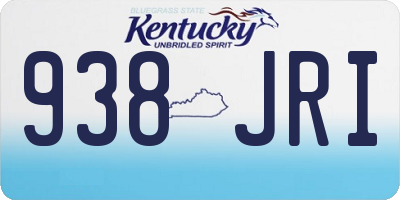 KY license plate 938JRI