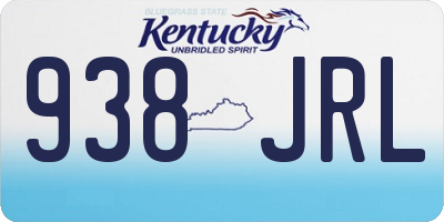 KY license plate 938JRL