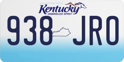 KY license plate 938JRO