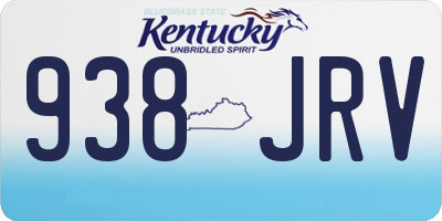 KY license plate 938JRV