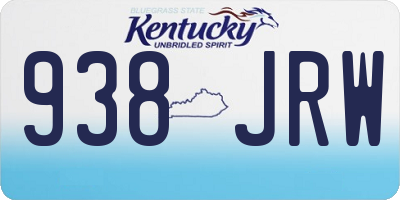 KY license plate 938JRW