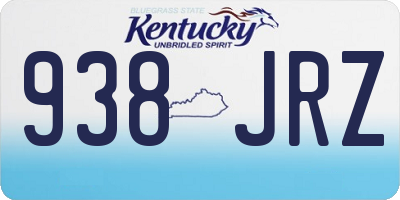 KY license plate 938JRZ