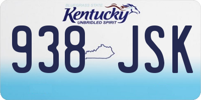 KY license plate 938JSK