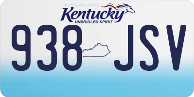 KY license plate 938JSV