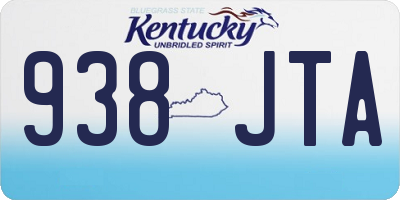 KY license plate 938JTA