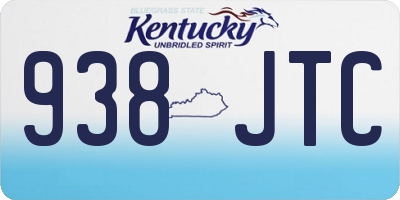 KY license plate 938JTC