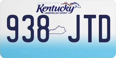 KY license plate 938JTD