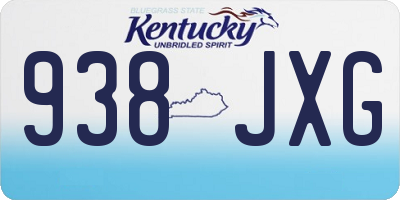 KY license plate 938JXG