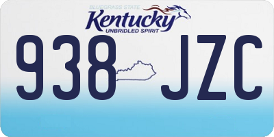 KY license plate 938JZC
