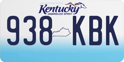 KY license plate 938KBK