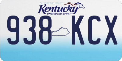 KY license plate 938KCX