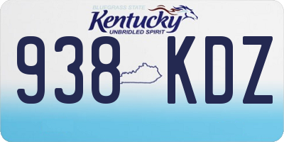 KY license plate 938KDZ