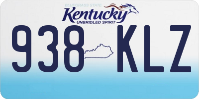 KY license plate 938KLZ