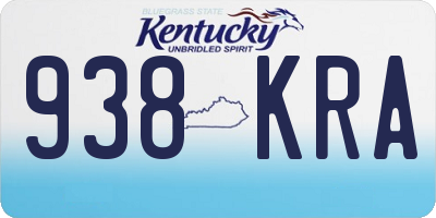 KY license plate 938KRA