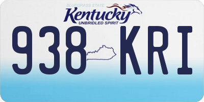 KY license plate 938KRI
