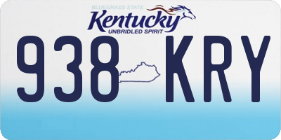 KY license plate 938KRY