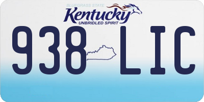 KY license plate 938LIC