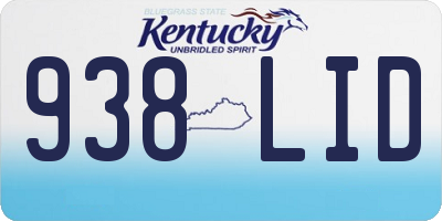 KY license plate 938LID