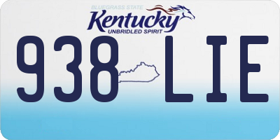 KY license plate 938LIE