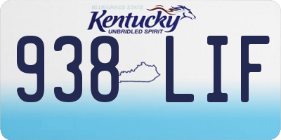 KY license plate 938LIF