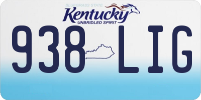 KY license plate 938LIG