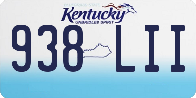 KY license plate 938LII