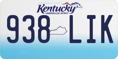 KY license plate 938LIK