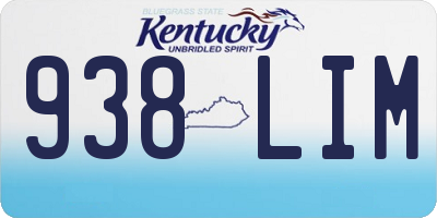 KY license plate 938LIM