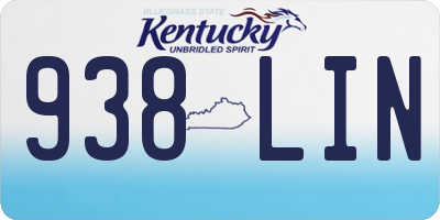 KY license plate 938LIN