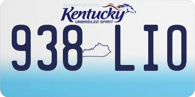 KY license plate 938LIO