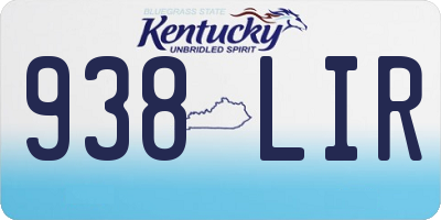 KY license plate 938LIR