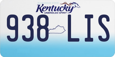 KY license plate 938LIS
