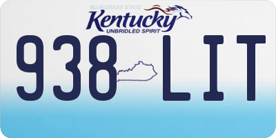 KY license plate 938LIT