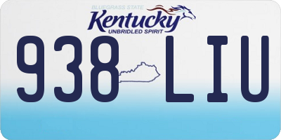KY license plate 938LIU