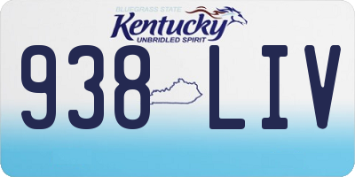 KY license plate 938LIV