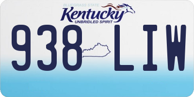 KY license plate 938LIW