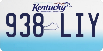 KY license plate 938LIY